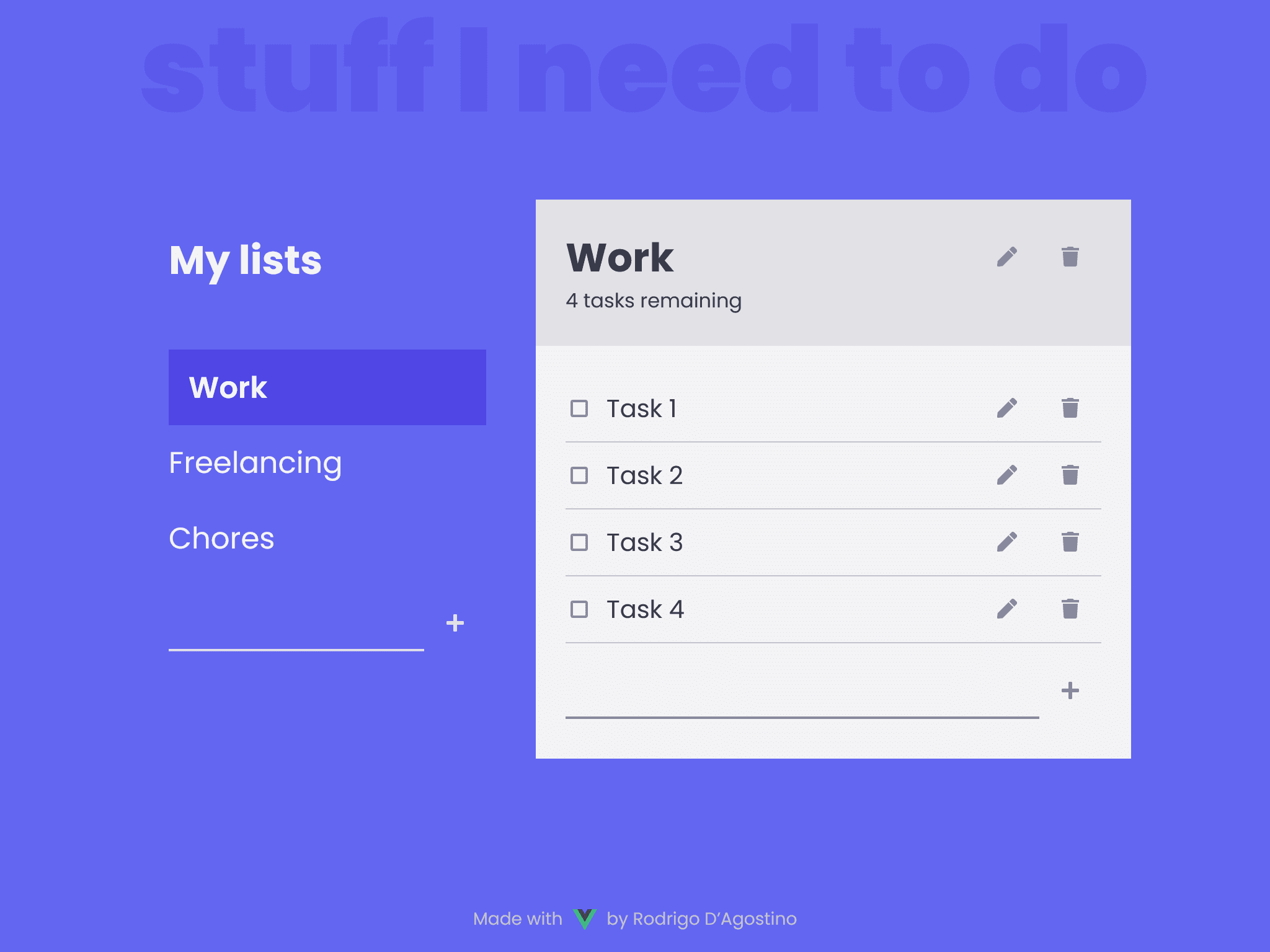 Screenshot of the Vue To-Do App project